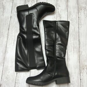 NIB SO Tall Riding Black Faux Leather Boots